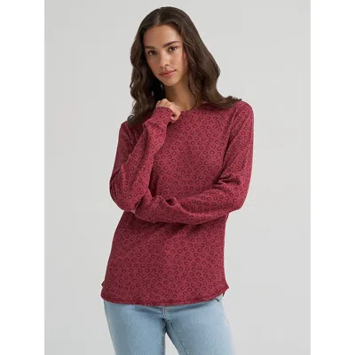 Wrangler Women's  Printed Thermal Top In Burgundy