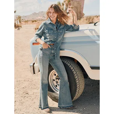 Wrangler Women's  Retro® Bailey High Rise Raw Hem Flare Jean In Lana In Blue