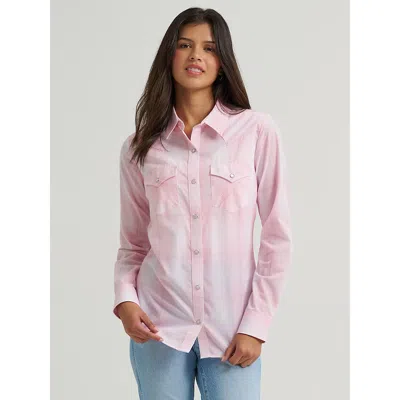Wrangler Women's  Retro® Essential Western Snap Shirt In Baby Pink