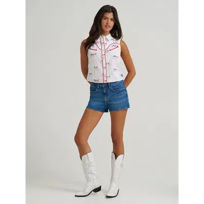 Wrangler Women's  Retro® Mae Mid Rise Short In Saige In Blue