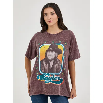 Wrangler Women's ® Waylon Jennings Oversized Band Tee In Fudge Comet Wash In Brown
