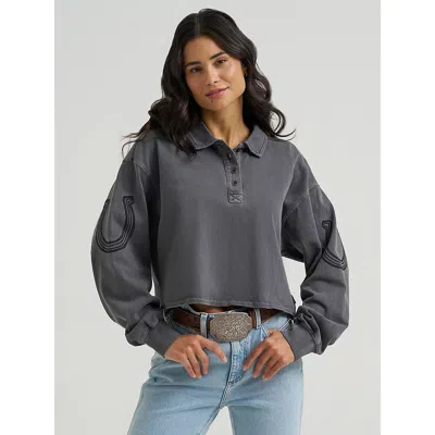 Wrangler Women's  Western Polo Shirt In Black