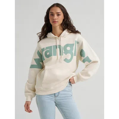 Wrangler Women's  Wide Open Spaces Logo Hoodie In Frozen Pond In White