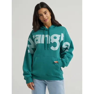 Wrangler Women's  Wide Open Spaces Logo Hoodie In Teal Dream In Green