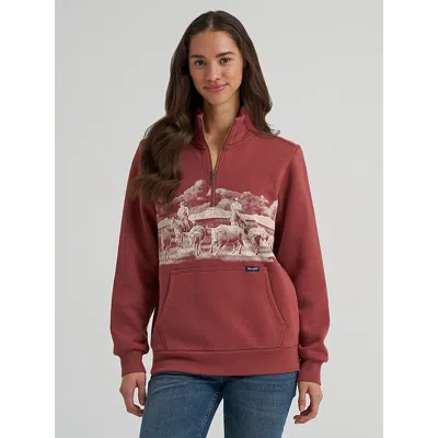 Wrangler Women's  Wild West Pullover In Rose In Brown