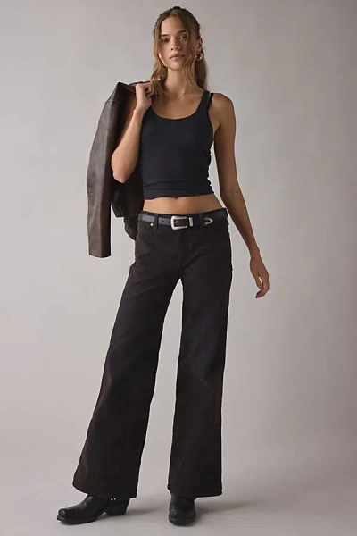 Wrangler Worldwide Mid-rise Wide Leg Jean In Mole, Women's At Urban Outfitters In Black
