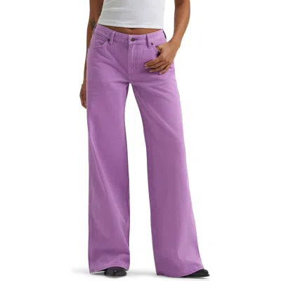 Wrangler Worldwide Mid Rise Wide Leg Jeans In Purple