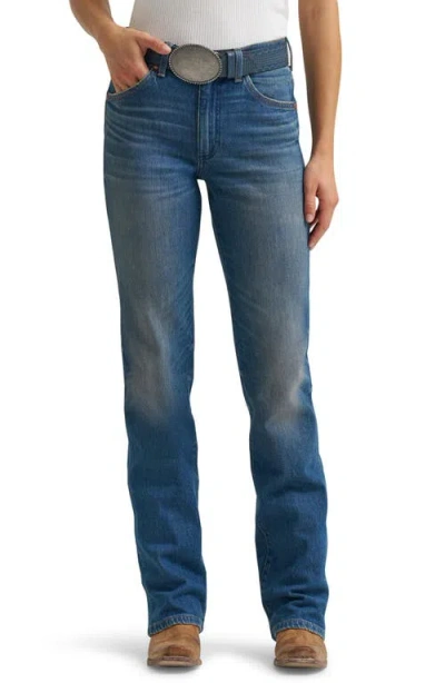 Wrangler Wrancher High Waist Bootcut Jeans In Blue