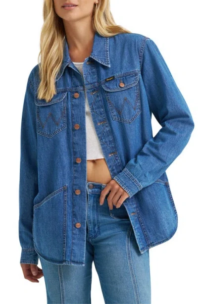 Wrangler Wrange Denim Button-up Shirt In Blue