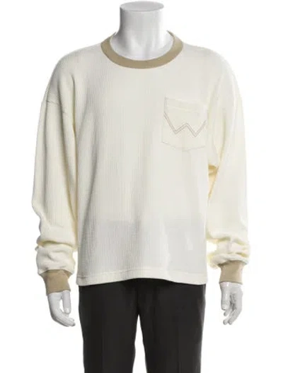 Pre-owned Wrangler X Cherry Colorblock Pattern Crew Neck Sweatshirt In Neutral