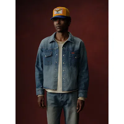 Wrangler X Cherry Denim Shirt Jacket In Denim In Blue