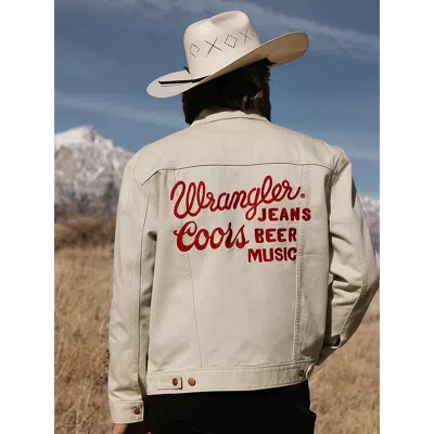 Wrangler X Coors Embroidery Jacket In Ecru In Gray