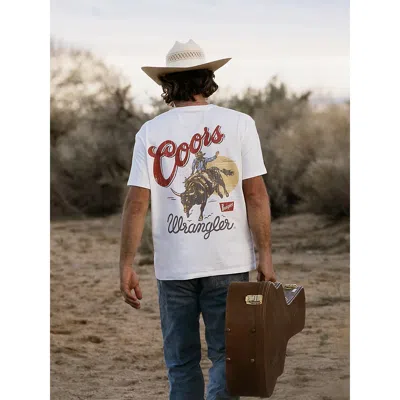Wrangler X Coors Faded T-shirt In Marshmallow In Multi