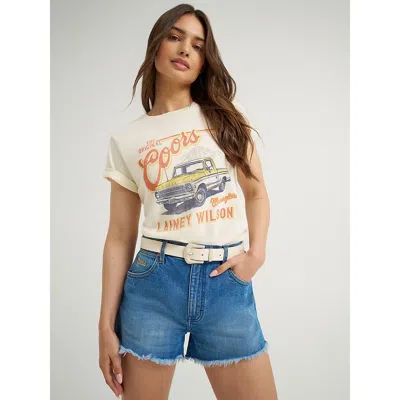 Wrangler X Coors Lainey Wilson Truck Tee In Antique White In Animal Print