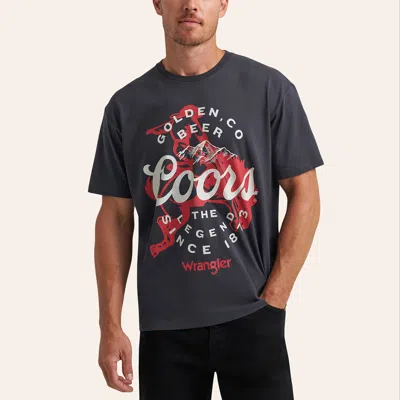Wrangler X Coors Men's Black Graphic T-shirt In Gray