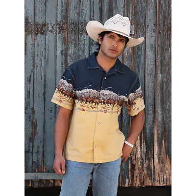 Wrangler X Coors Resort Shirt In Scenic Print In Blue