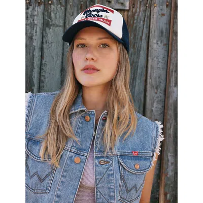 Wrangler X Coors Trucker Cap In Dark Blue In Black