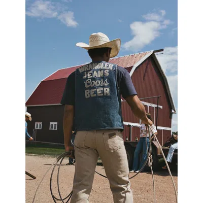 Wrangler X Coors Vest In Golden Blue