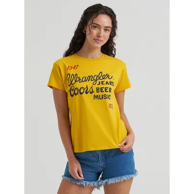 Wrangler X Coors Women's Tee In Mango Mojito In Yellow