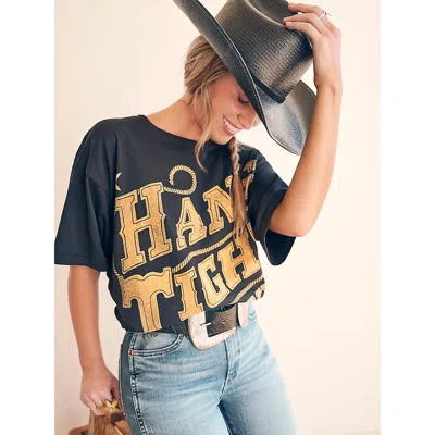Wrangler X Lainey Wilson Hang Tight Oversized Tee In Hang Tight Honey In Blue