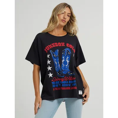Wrangler X Lainey Wilson Jukebox Gold Oversized Tee In Black