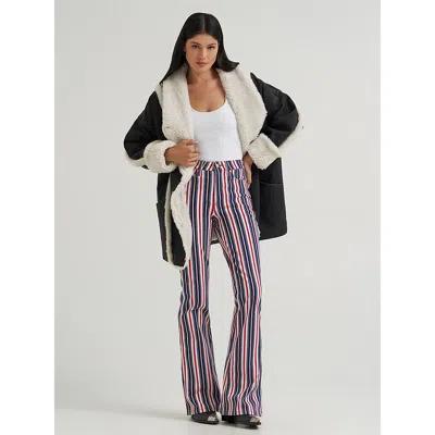 Wrangler X Lainey Wilson Striped Flare Jeans In Star Spangled Stripe In Red
