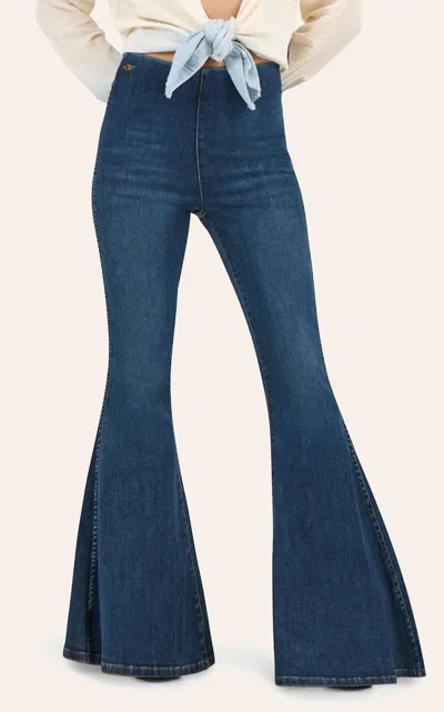Wrangler X Lainey Wilson Women's Pull-on Bell Bottom Jeans In Blue