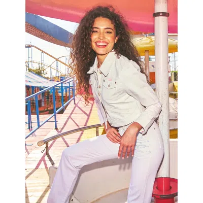 Wrangler X Loveshackfancy Denim Jacket In Ecru In Off White