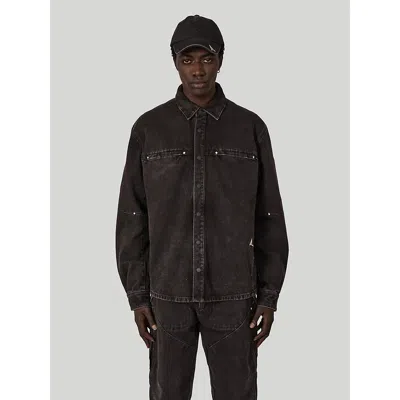 Wrangler X Roa Lona Denim Shirt In Demitasse Brown