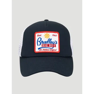 Wrangler X Stranger Things "bradley's Big Buy" Trucker Hat In Navy In Blue