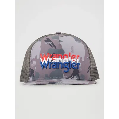 Wrangler X Stranger Things Camo Trucker Cap In Camo In Gray