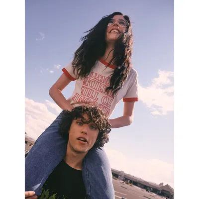 Wrangler X Stranger Things Upside Down Ringer Tee In Retro White In Multi