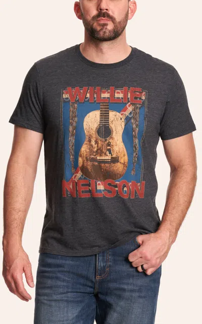 Wrangler X Willie Graphic Men's Charcoal Graphic T-shirt In Gray