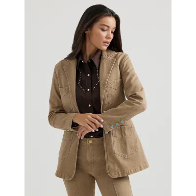 Wrangler ® X Yellow Rose By Kendra Scott Fitted Blazer In Mocha In Brown