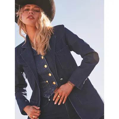 Wrangler ® X Yellow Rose By Kendra Scott Fitted Blazer In Rinse Wash