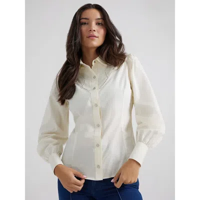 Wrangler ® X Yellow Rose By Kendra Scott Rodeo Shirt In Vanilla Ice In White