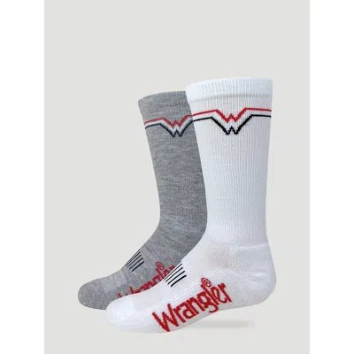 Wrangler Youth Americana "w" Boot Socks (3-pack) In Americana In Multi
