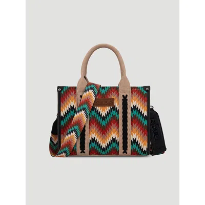 Wrangler Zig Zag Print Small Tote In Black