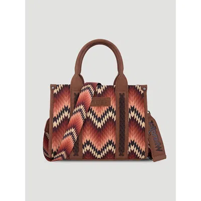 Wrangler Zig Zag Print Small Tote In Brown