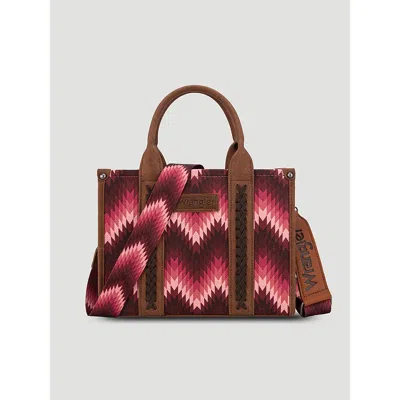 Wrangler Zig Zag Print Small Tote In Dark Pink