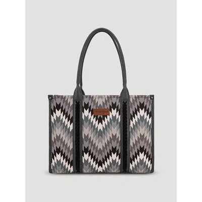 Wrangler Zig Zag Print Wide Tote In Grey In Gray
