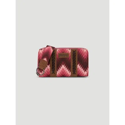 Wrangler Zig Zag Print Wristlet In Dark Pink