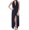 Wrapit By Tish 7-in-1 Long Beach Cover Up Dress In Black In Black