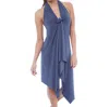 Wrapit By Tish 7-in-1 Long Beach Cover Up Dress In Grey In Purple