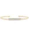 Wrapped Diamond Bar Cuff Bangle Bracelet (1/5 Ct. T.w.) In 14k Gold-plated Sterling Silver, Created For Macy In Gold-plated Sterling Silver