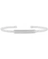 Wrapped Diamond Bar Cuff Bangle Bracelet (1/5 Ct. T.w.) In 14k Gold-plated Sterling Silver Or Sterling Silve In Silver