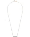 Wrapped Diamond Bar Pendant Necklace (1/6 Ct. T.w.) In 14k White Gold Or 14k Yellow Gold, 18" + 2" Extender, In Yellow Gold