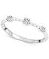Wrapped Diamond Beaded Narrow Stack Band (1/10 Ct. T.w.) In 10k Gold Or 10k White Gold, Created For Macy's In Gold