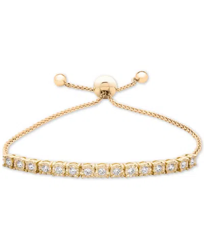 Wrapped Diamond Bolo Bracelet (1/2 Ct. T.w.) In Sterling Silver, 14k Gold-plated Sterling Silver Or 14k Rose In Multi