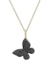 Wrapped Diamond Butterfly Pendant Necklace (1/6 Ct. T.w.) In 14k Gold (also Available In Black Diamond) In Black Diamond